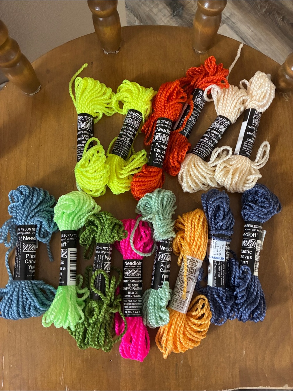 14 multi color plastic canvas yarns 20 yards each